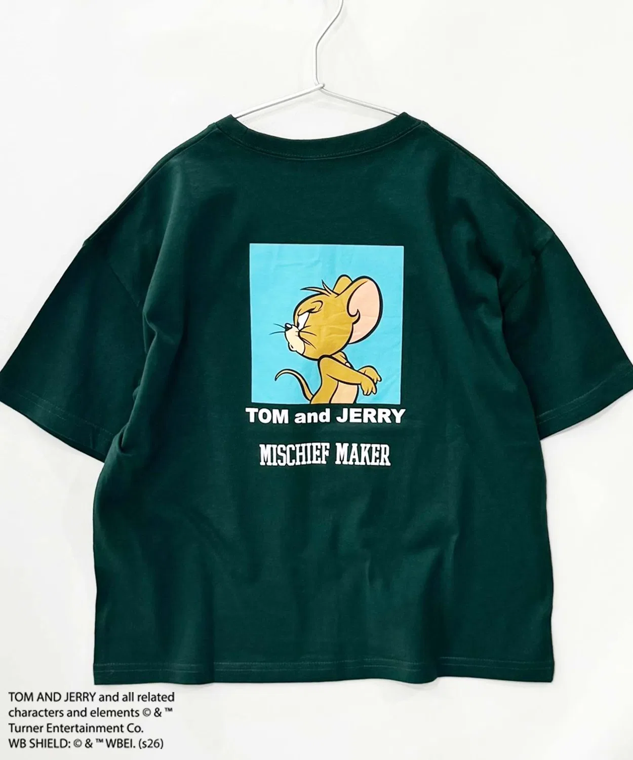 Детская футболка оверсайз с принтом TOM&JERRY, Dark Green