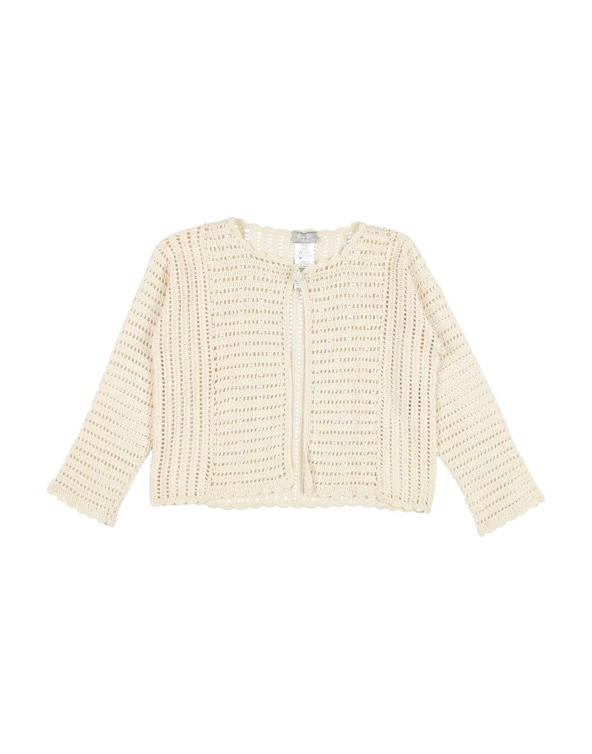 Кардиган крупной вязки Crochet-Knit Il Gufo, бежевый