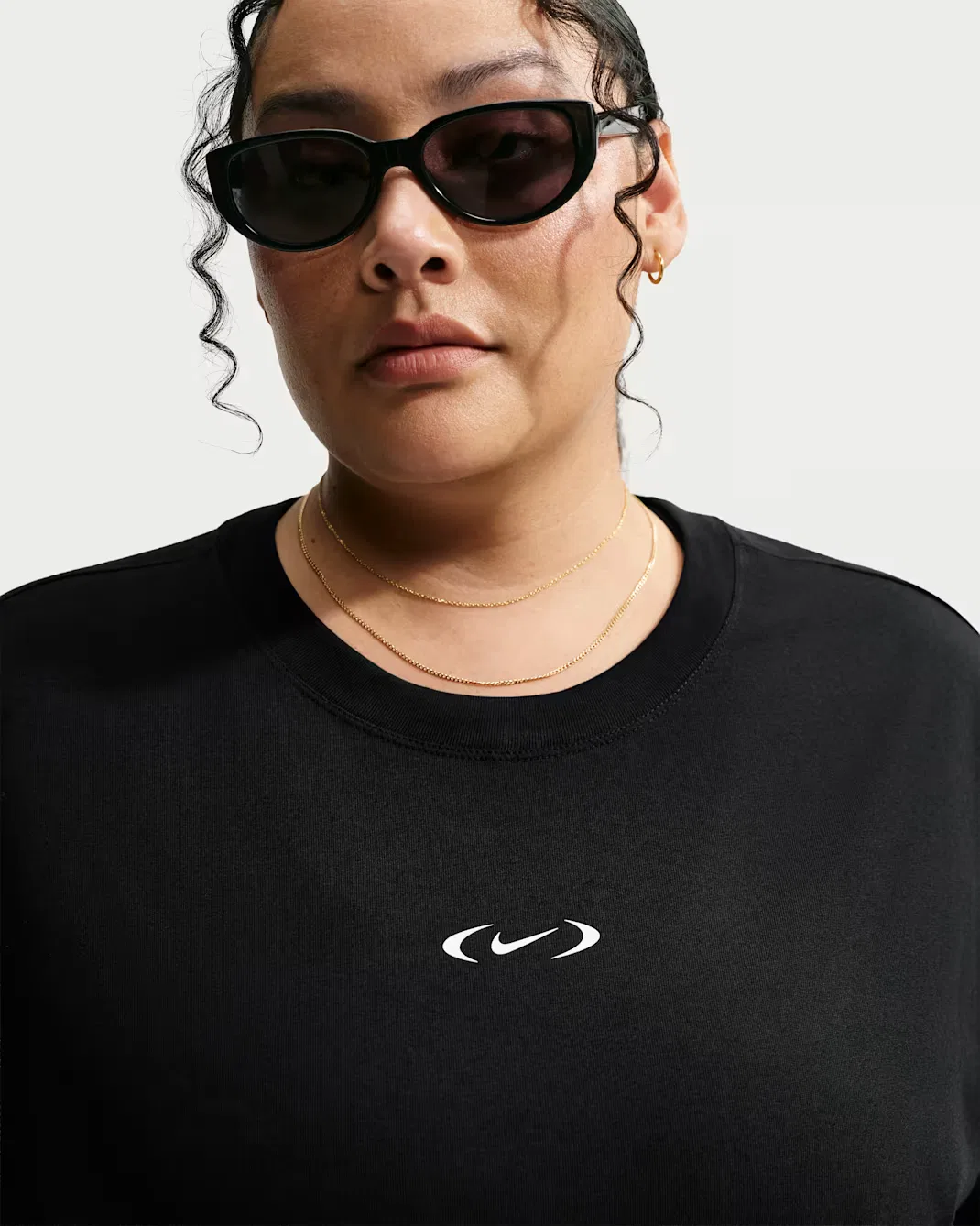 Женская свободная футболка (большие размеры) Nike Sportswear Classic, Black — фото 3