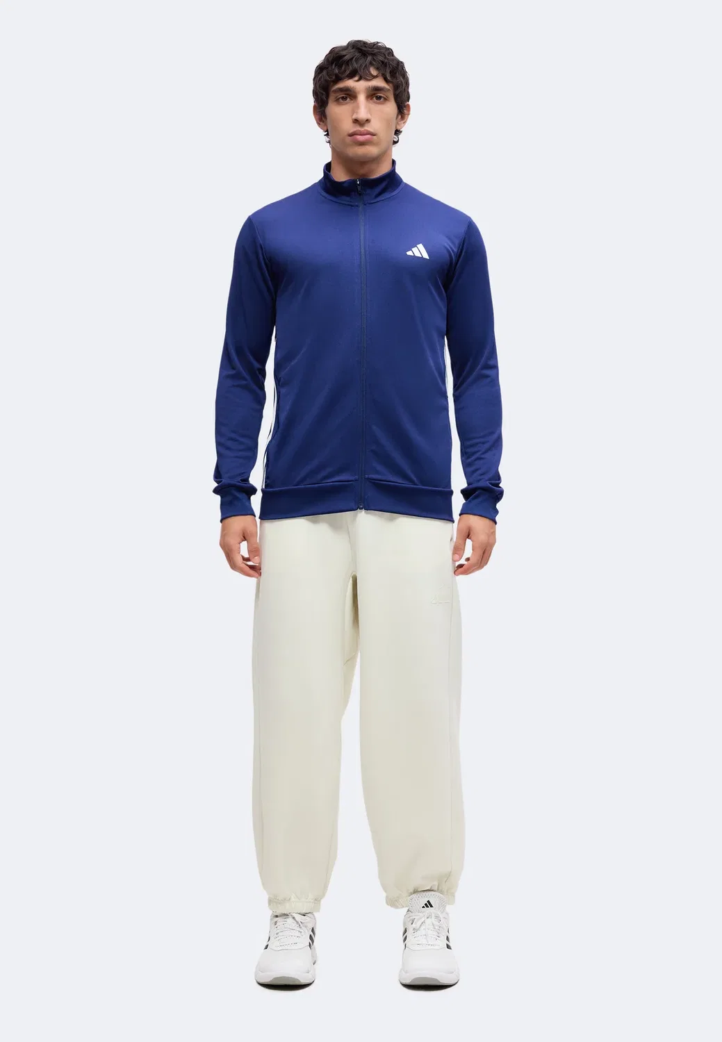 Все необходимое готово - тренировочная куртка Adidas Performance, Dark Blue/White — фото 2
