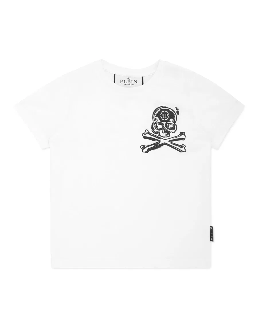 Рубашка Philipp Plein 'Skull & Bones' белого цвета