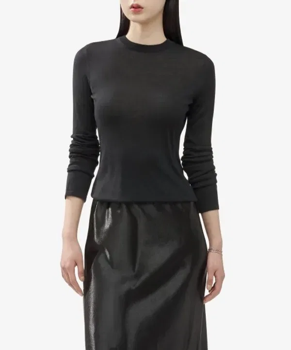 Свитер из кашемира, шерсти и шелка, 766929 Saint Laurent, черный — фото 4