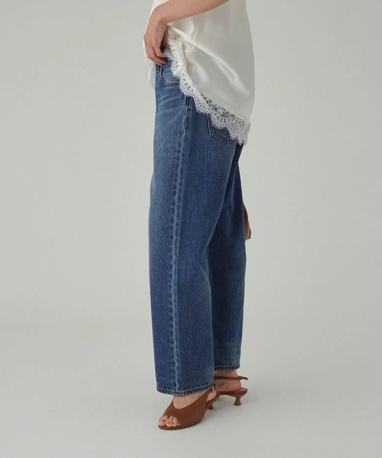 Женские джинсы прямого кроя с моделью 90's Ankle Denim Levi's, Light Blue — фото 3