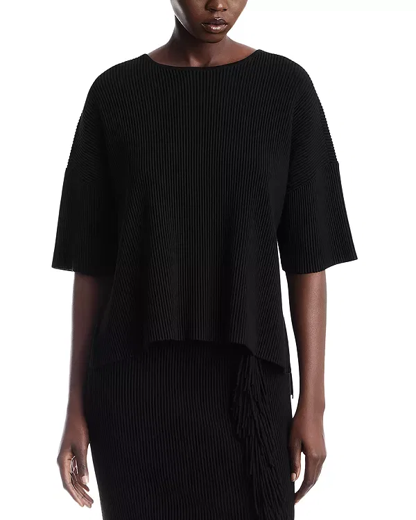 Женский кардиган с бахромой Elbow-length sleeves Emporio Armani, черный