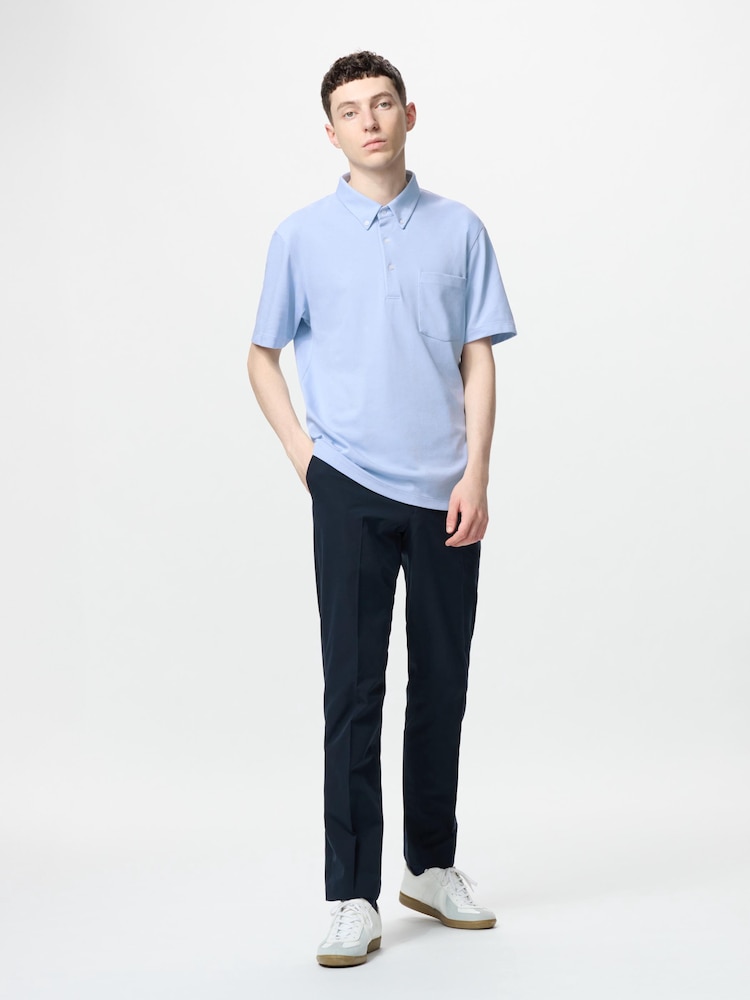 Рубашка-Поло airism kanoko на пуговицах Uniqlo, белый — фото 2