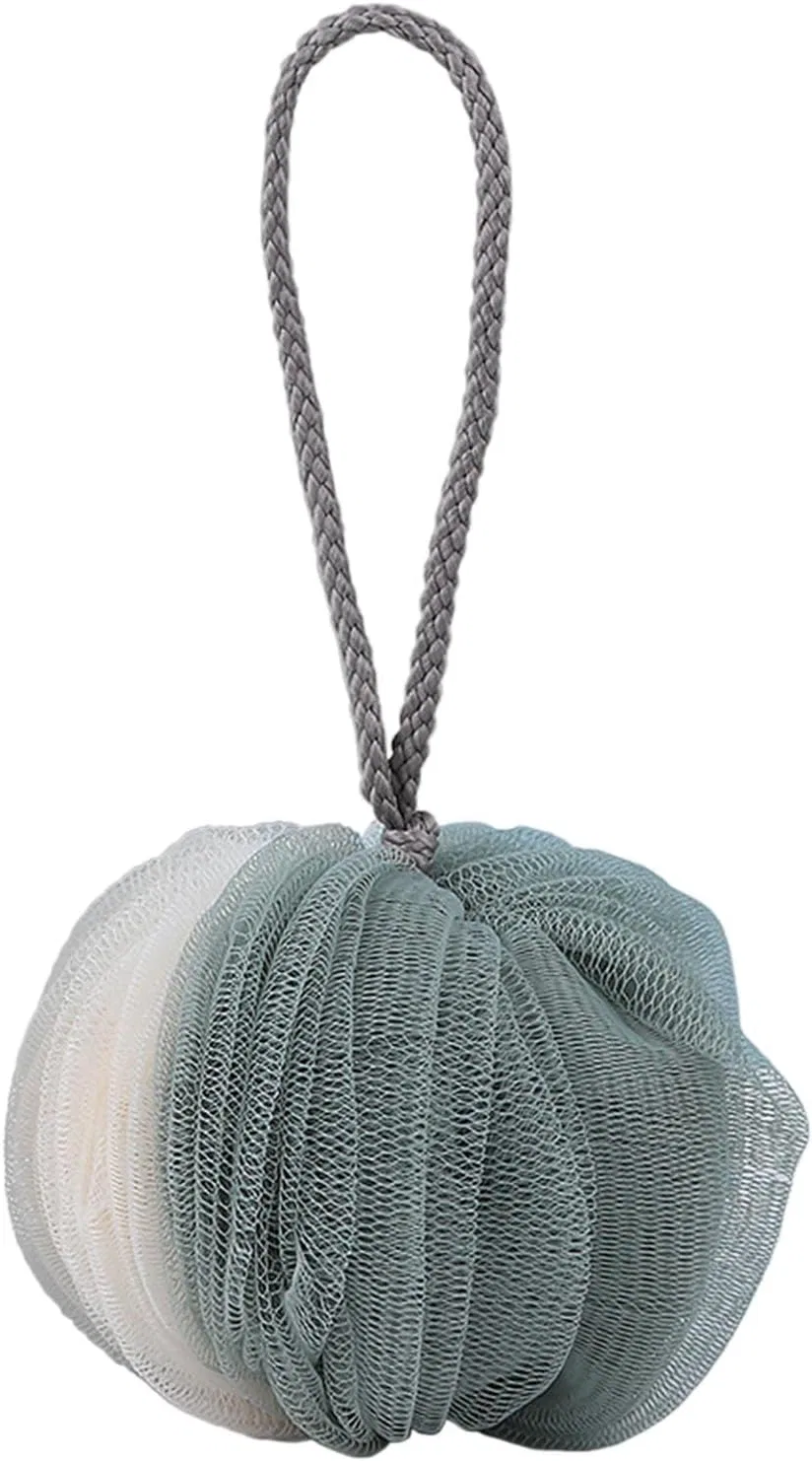 Мочалка для душа, двухцветная, PE, 25x14 см, Beige and Green Generisch