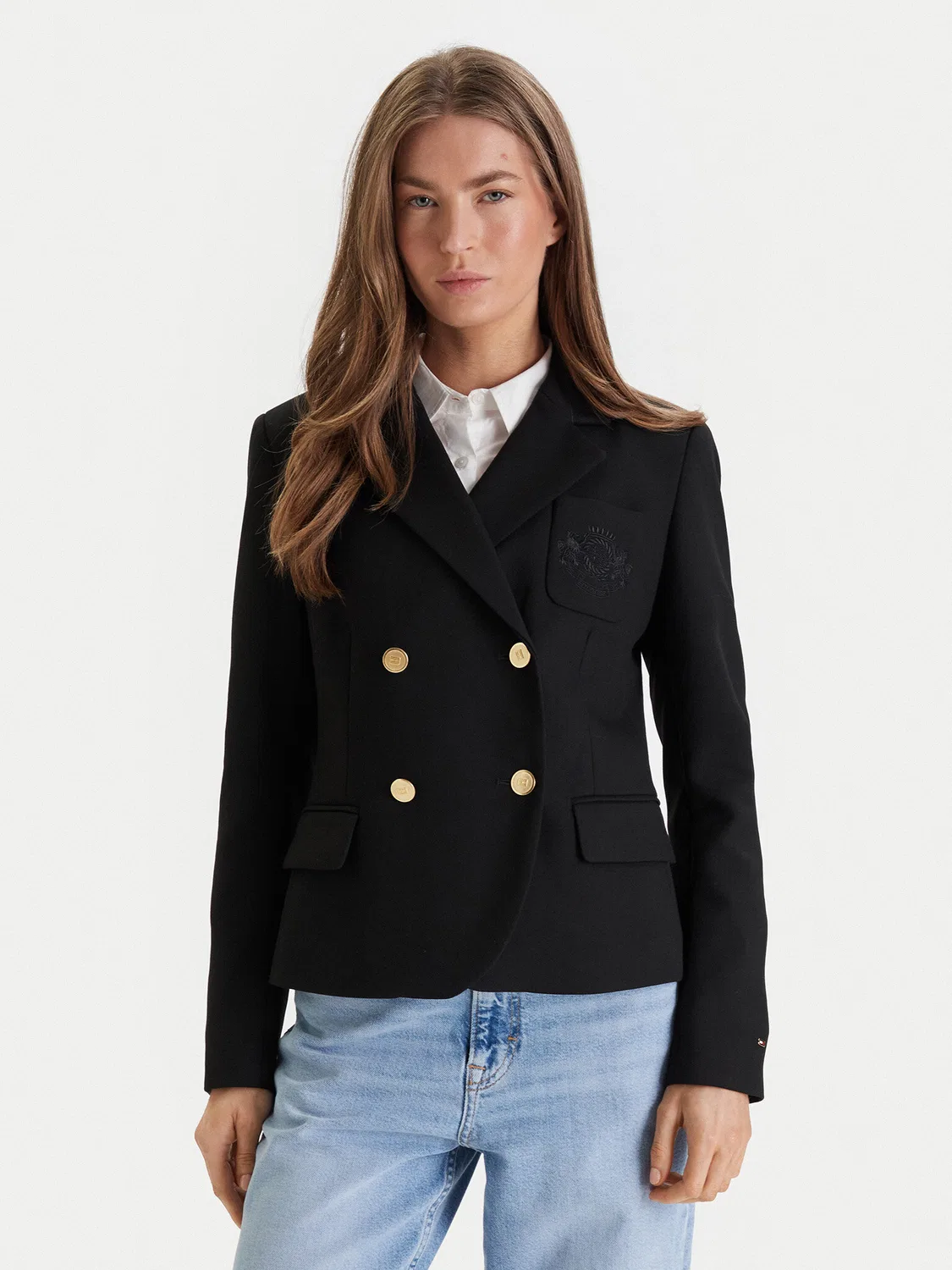 Женский блейзер стандартного кроя Tommy Hilfiger, черный