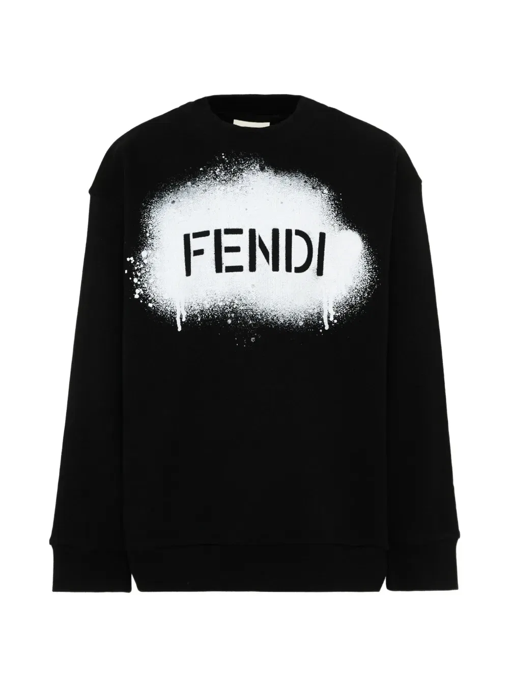 Свитер с логотипом и эффектом напыления Fendi Kids, черный