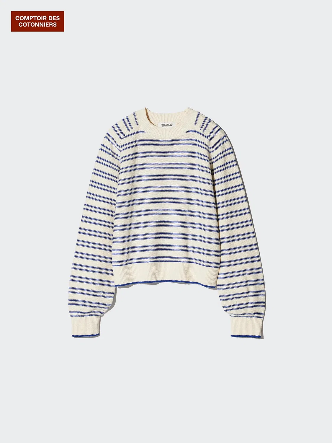Свитер Uniqlo Классический льняной, круглый вырез, красный — фото 3