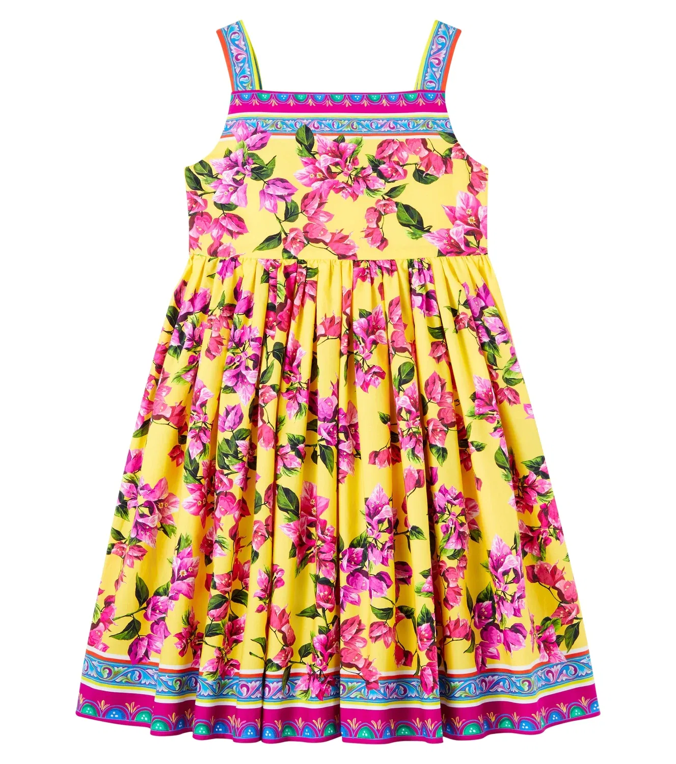 Платье с цветочным принтом Taormina Dolce&Gabbana Kids, желтый