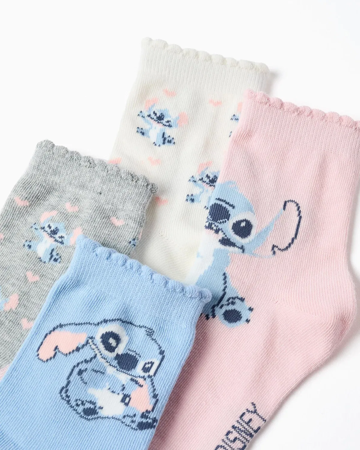 Детские носки для девочек с принтом Stitch 4 пары Zippy, Multicolor — фото 2