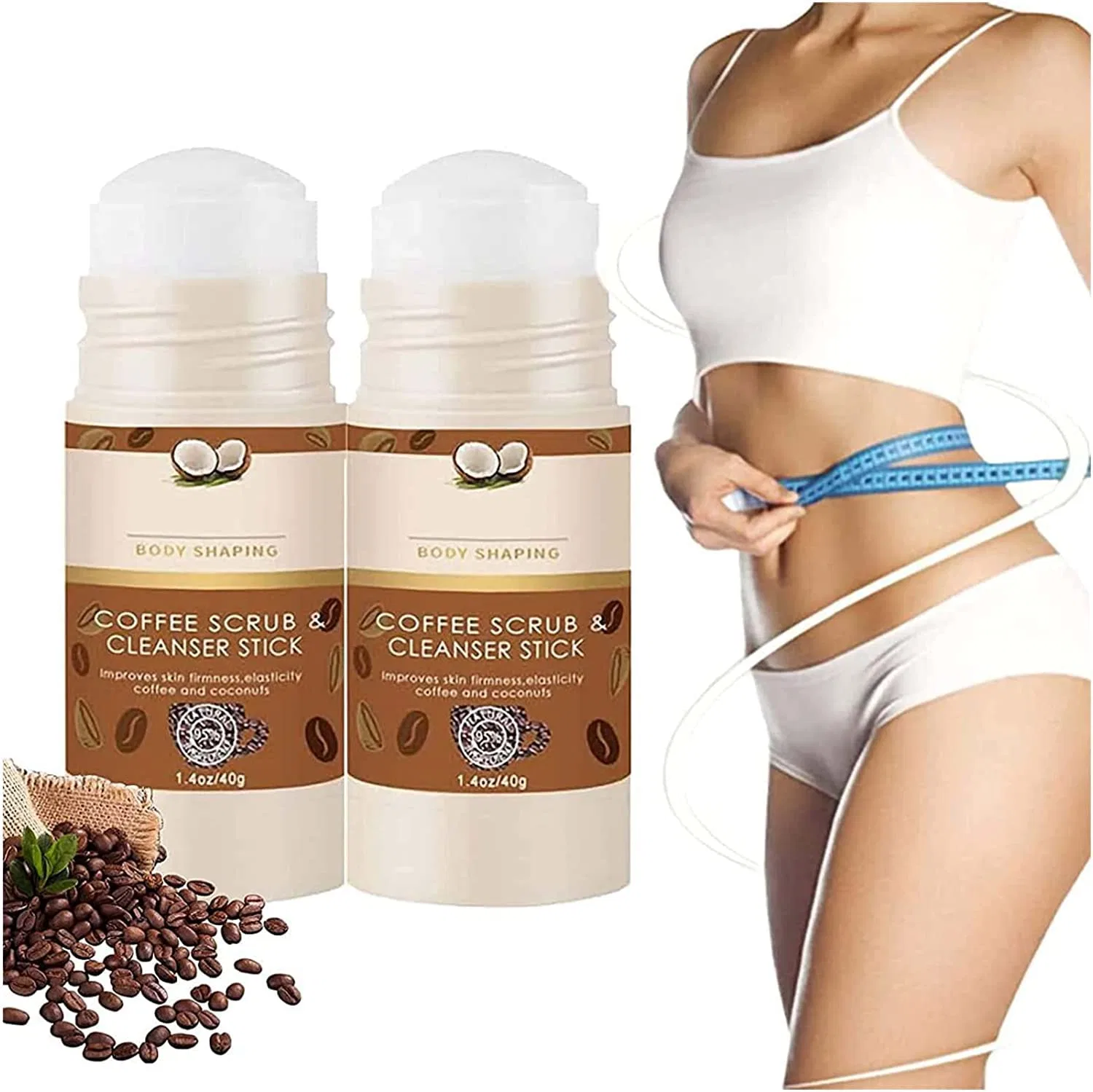 Скраб для тела Cocoffee Scrub & Cleanser Stick, Shibeikadi, 2 шт, 40 г, коричневый