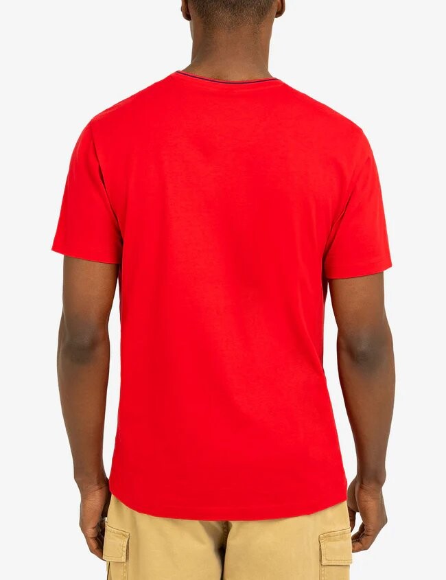 Футболка U.S. Polo Assn Tipped V-Neck Jersey, красный — фото 4