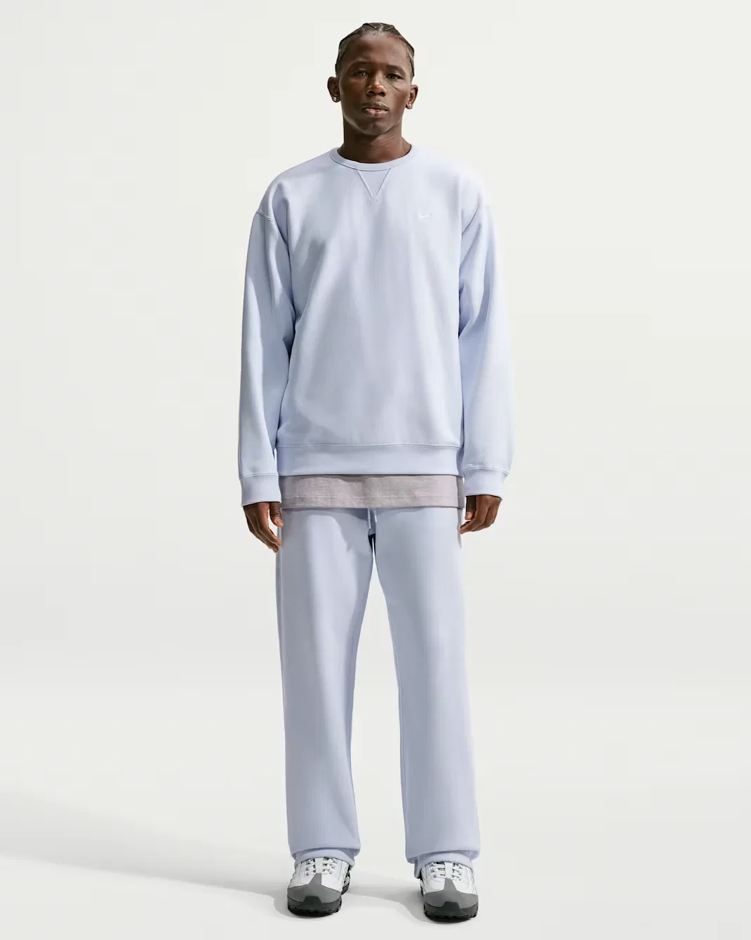 Мужские флисовые брюки с открытым низом Nike Solo Swoosh, Football Grey/Football Grey/White