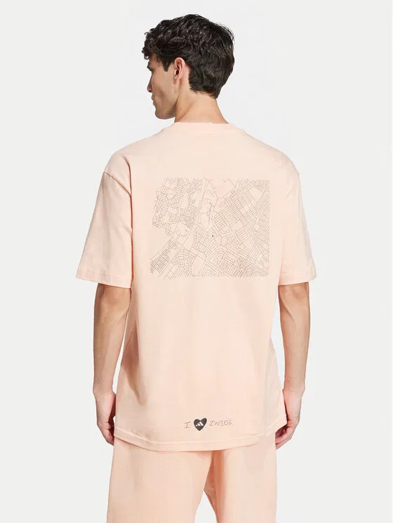 Футболка loose fit Zwide Graphic Adidas, коралловый — фото 3