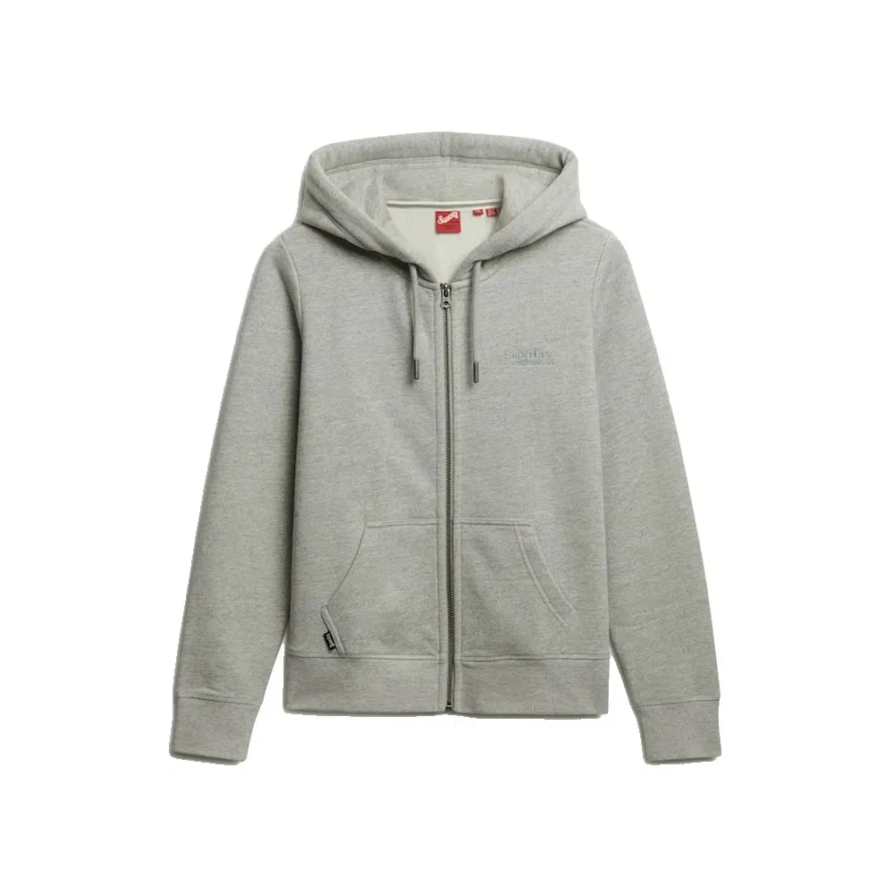 Худи на молнии Superdry Essential Logo, серый