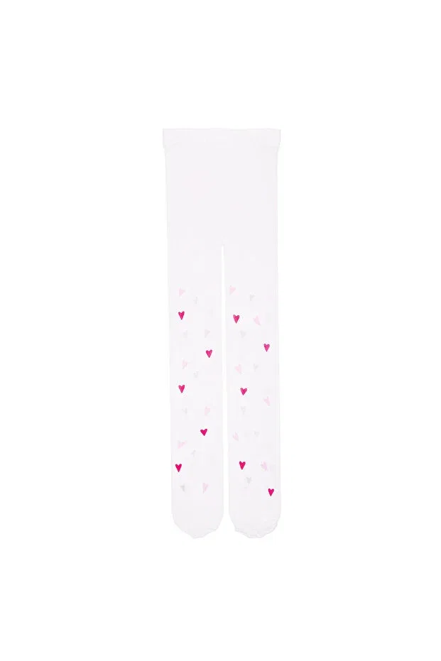 Детские колготки для девочек с принтом HelloBaby Ebebek Hello Baby, White Printed