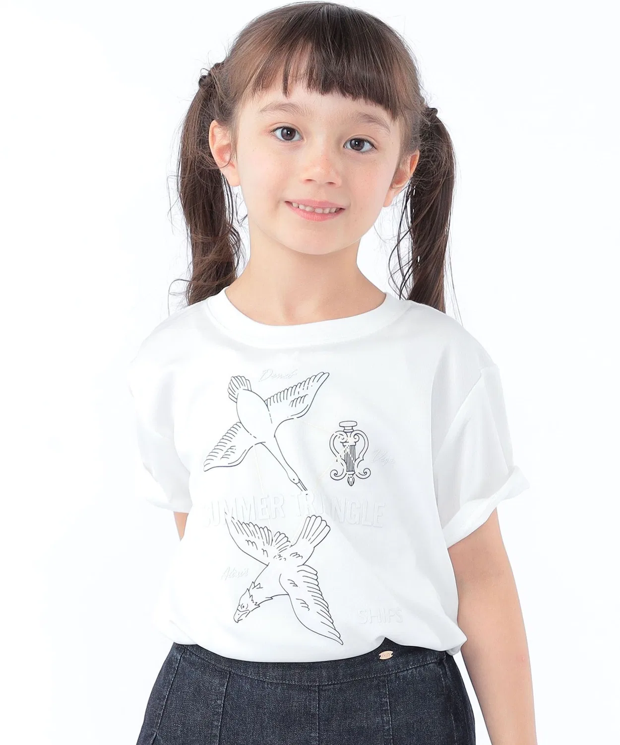 Детская футболка с принтом Summer Triangle SHIPS, Off White