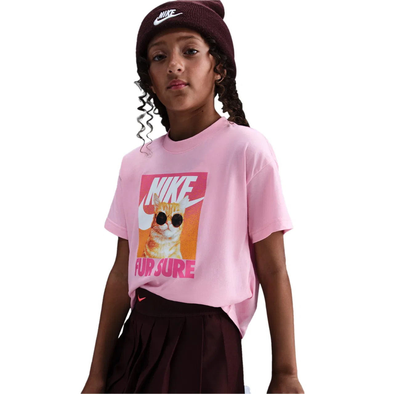 Футболка для девочек Cute Animal Photo Nike, цвет Med Soft Pink — фото 3