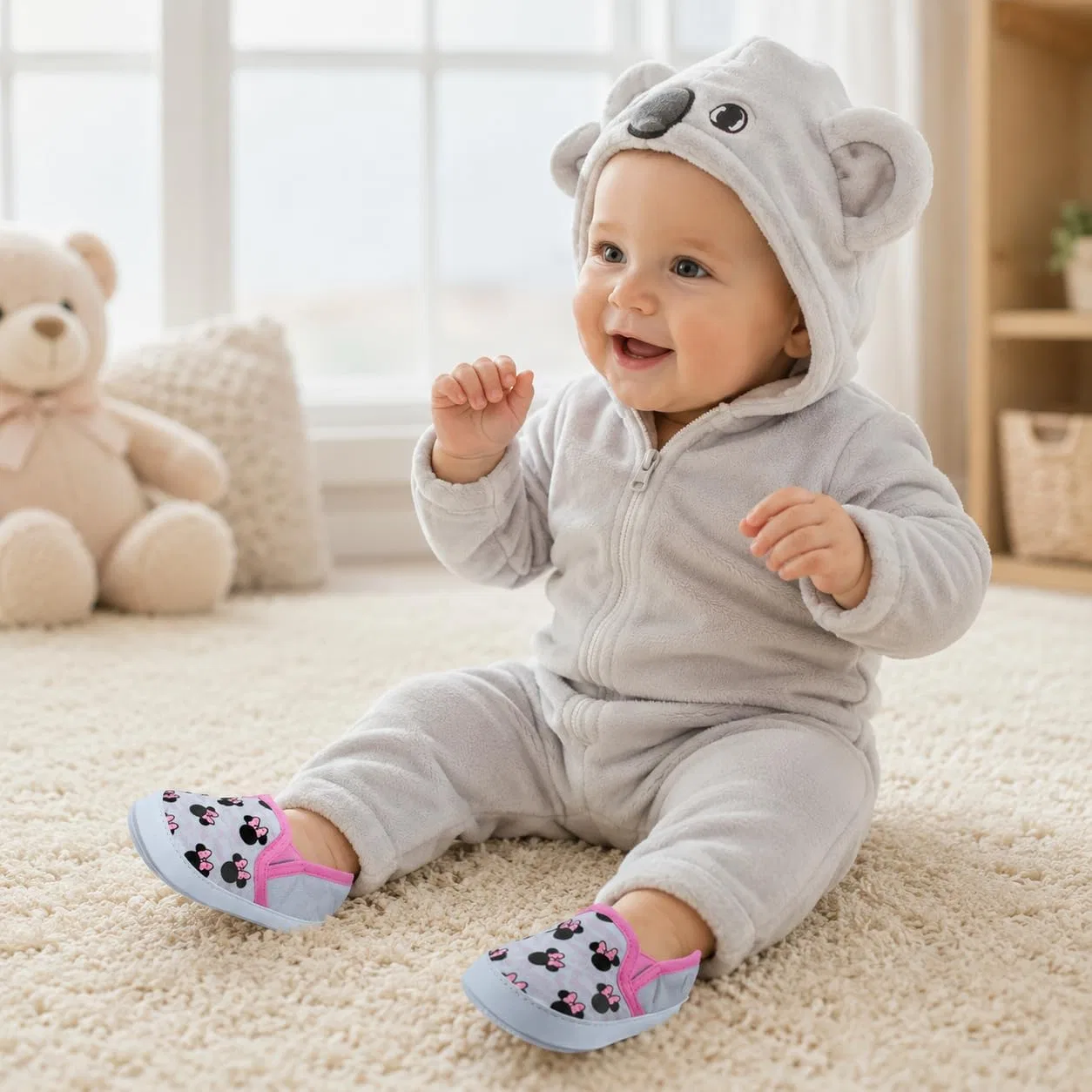 Детские туфли Мэри Джейн с принтом Minnie Mouse Disney, Gray Pink — фото 2