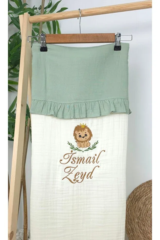 Детский набор для выписки из роддома с длинным рукавом Lion Model-2 Gros Shop, Ekru-1 — фото 4