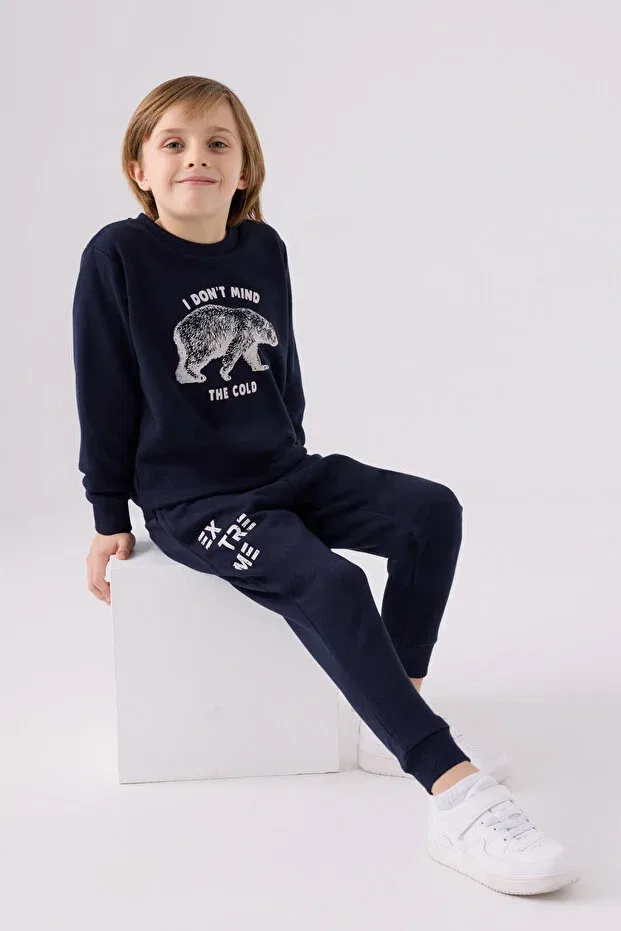 Детский спортивный костюм для мальчиков с принтом Rolypoly boy's navy blue tracksuit set U.S. Polo Assn., Navy Blue — фото 3
