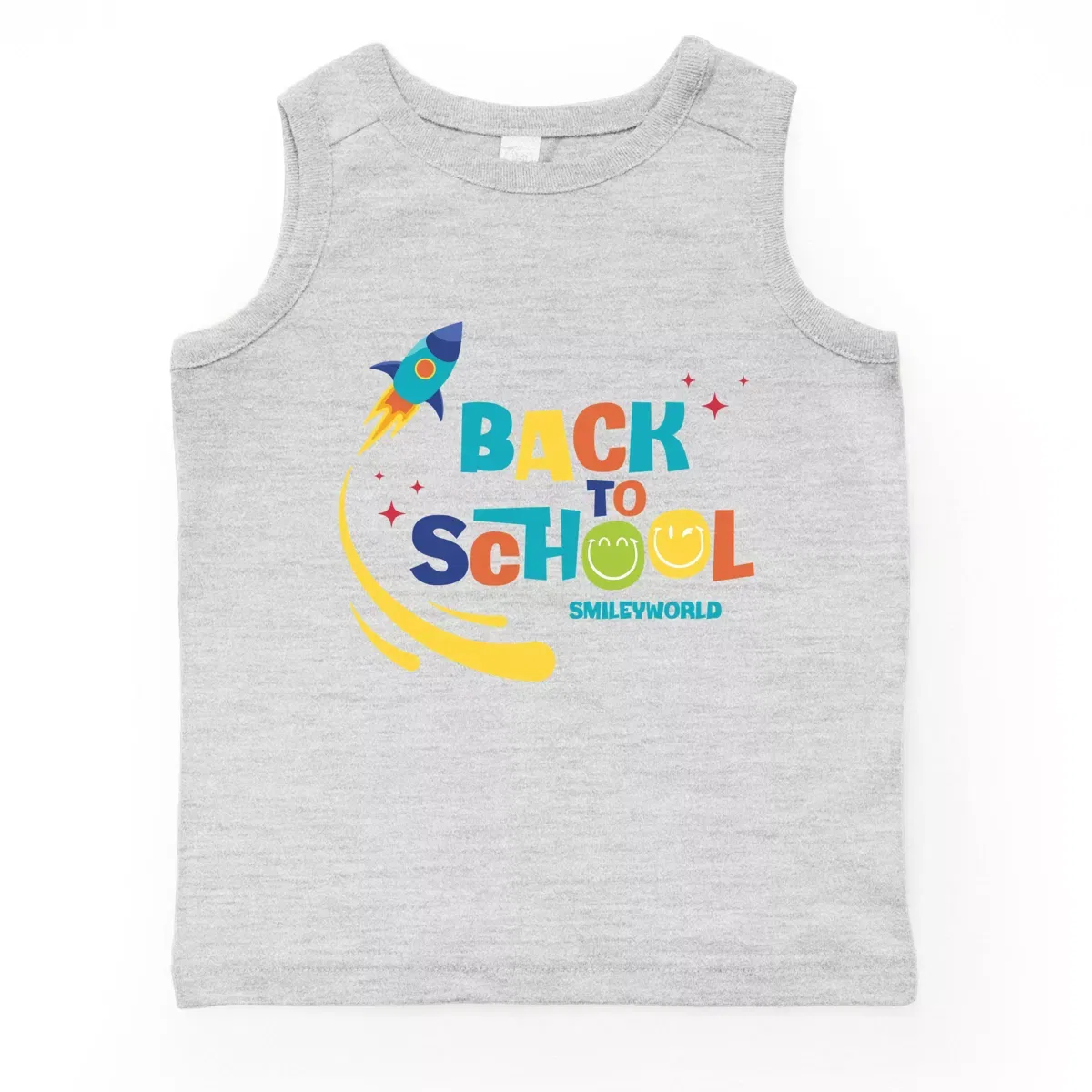 Детский топ без рукавов SmileyWorld Back To School Rocket The Juniper Shop, Heather Grey