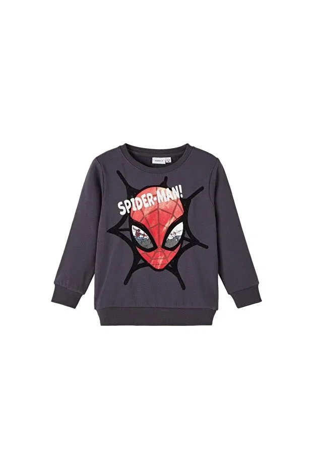 Детское худи для мальчиков с принтом Spiderman anthracite boy sweatshirt13221195 Name It, Anthracite