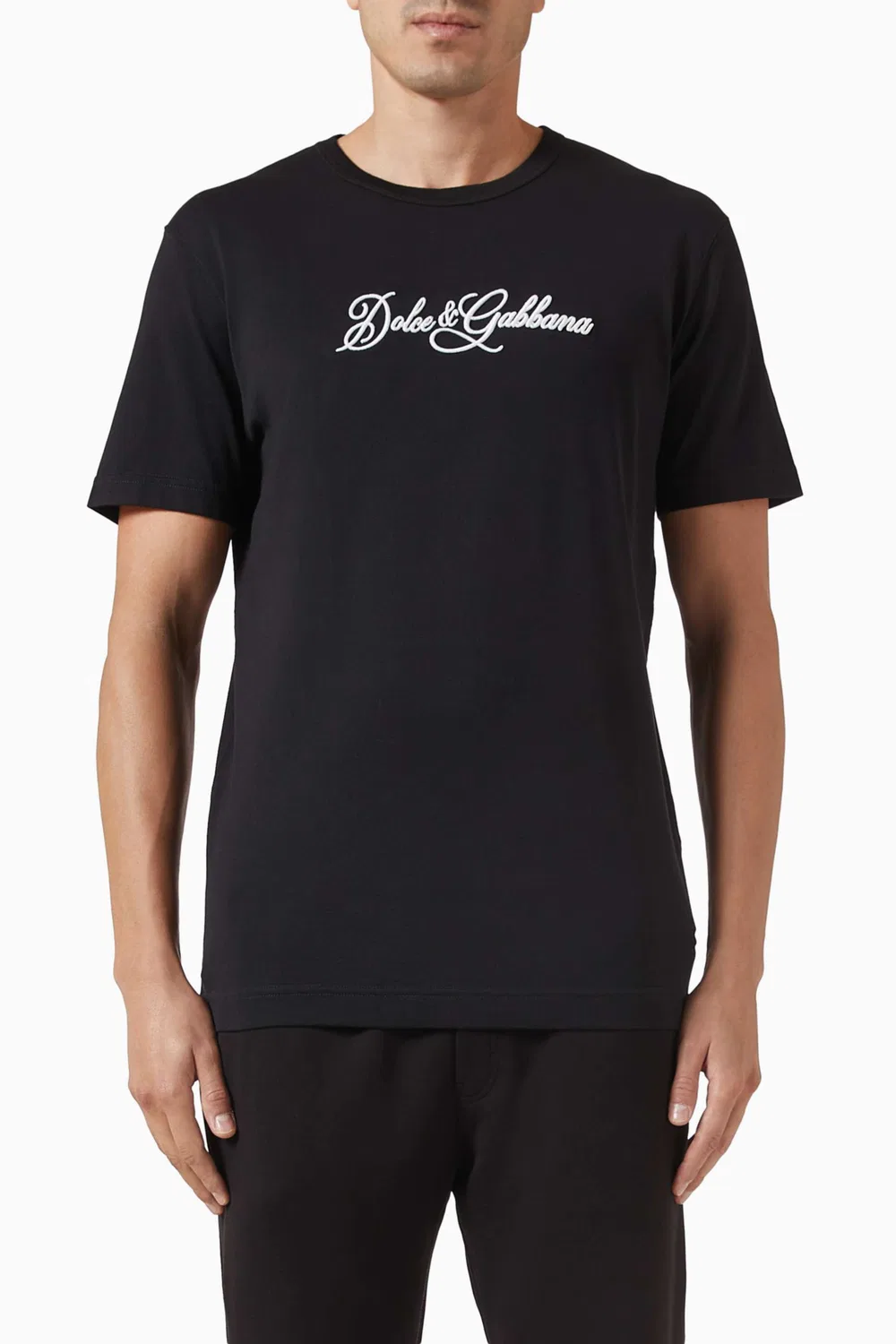 Футболка с коротким рукавом с принтом Script Logo Dolce & Gabbana, черный