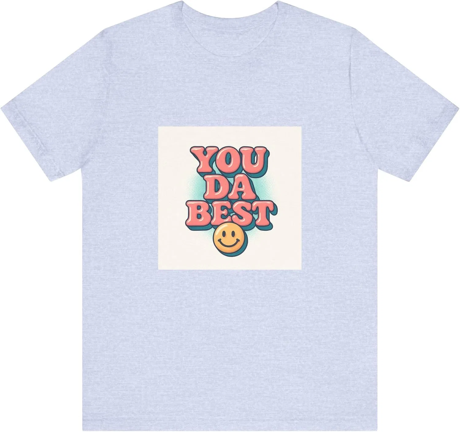 Футболка с принтом You Da Best Bella+canvas, Heather Prism Blue