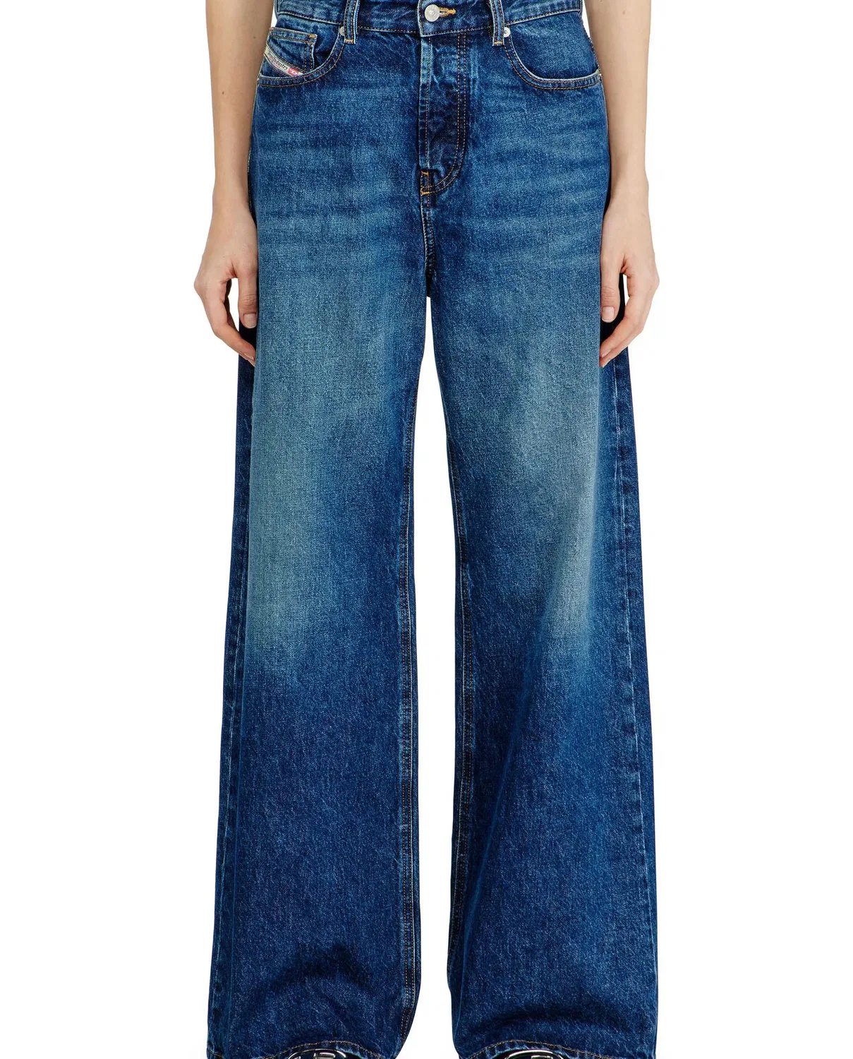 Женские джинсы-клеш средней посадки Diesel, Azul Denim