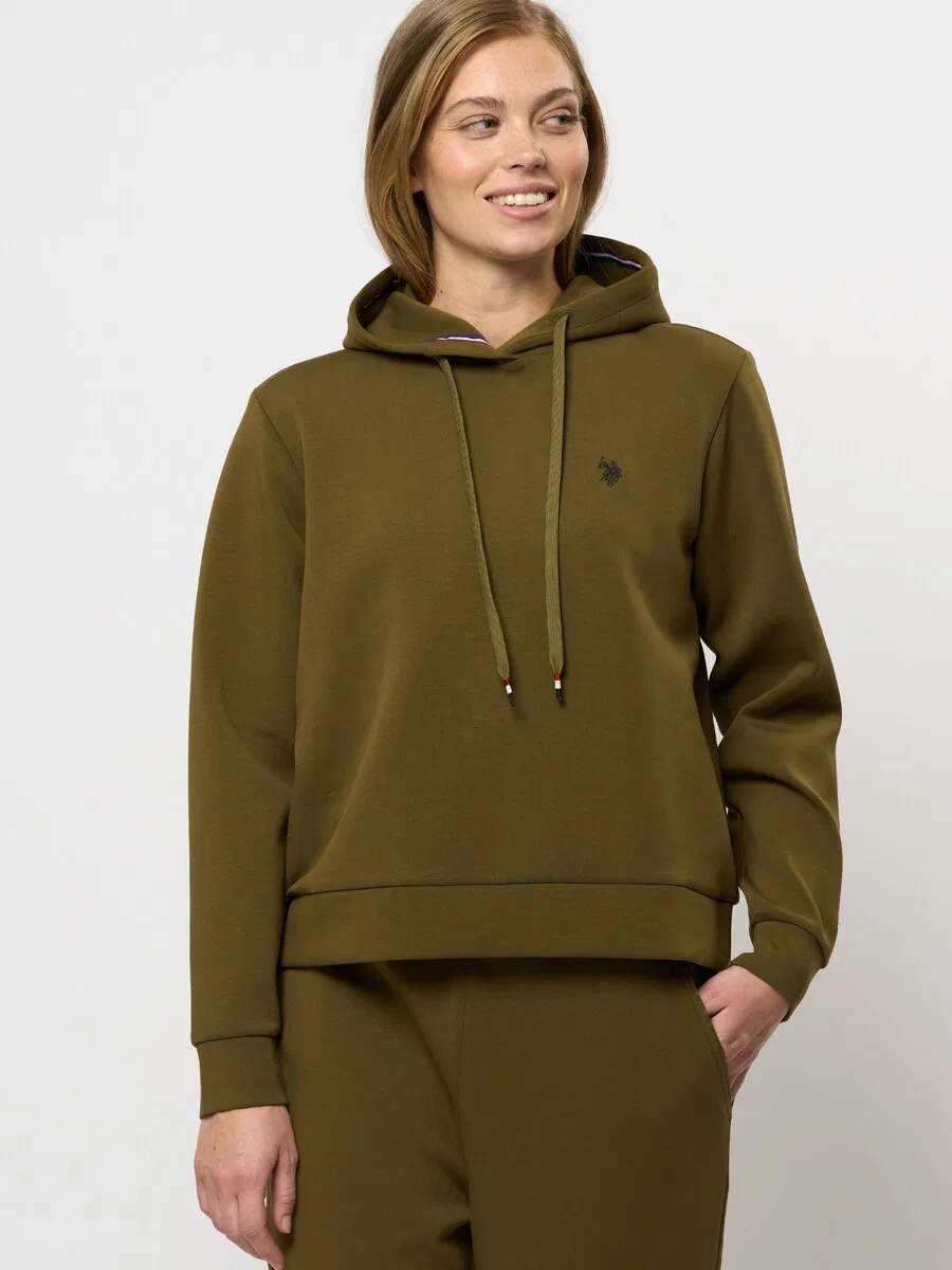 Толстовка U.S. Polo Assn. 'UWGold' оливкового цвета — фото 4