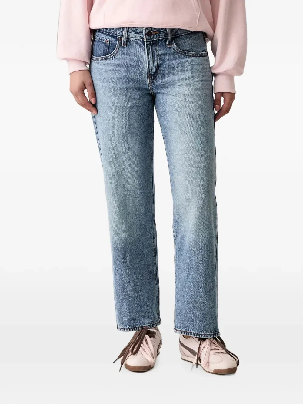 Джинсы прямого кроя средней потертости Levi's, синий