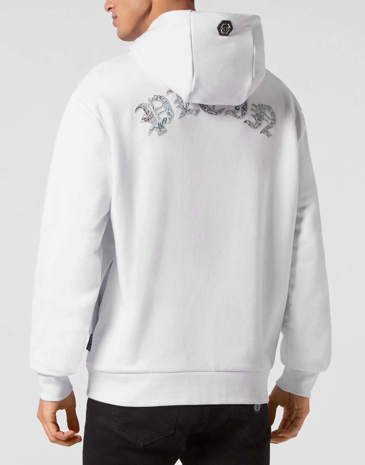

Толстовка с капюшоном Paisley Teddy Bear Philipp Plein, цвет White / Light Blue