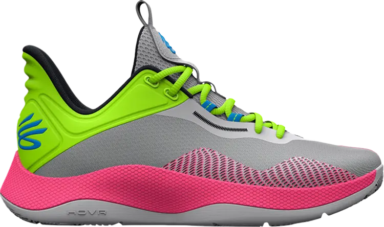 

Кроссовки Curry HOVR Splash Halo Grey Lime Pink, серый