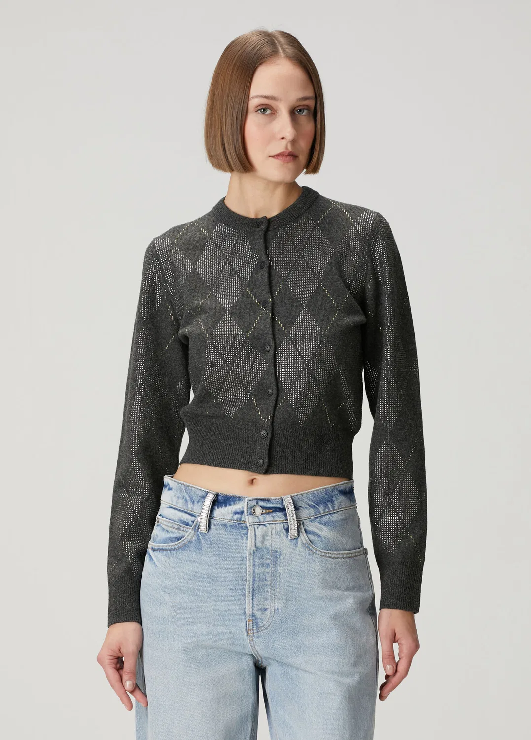 Женский кардиган Alexander Wang Antrasit Hotfix, antrasit — фото 4
