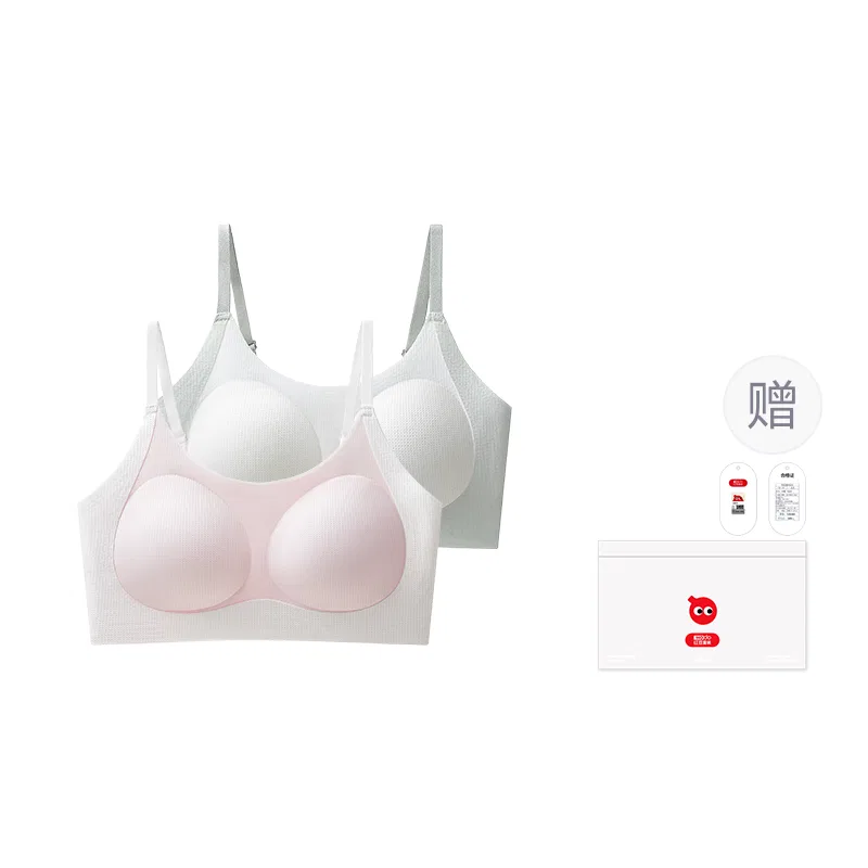 Детское бюстгальтер-майка для девочек с тонкими бретелями Red bean, White Pink