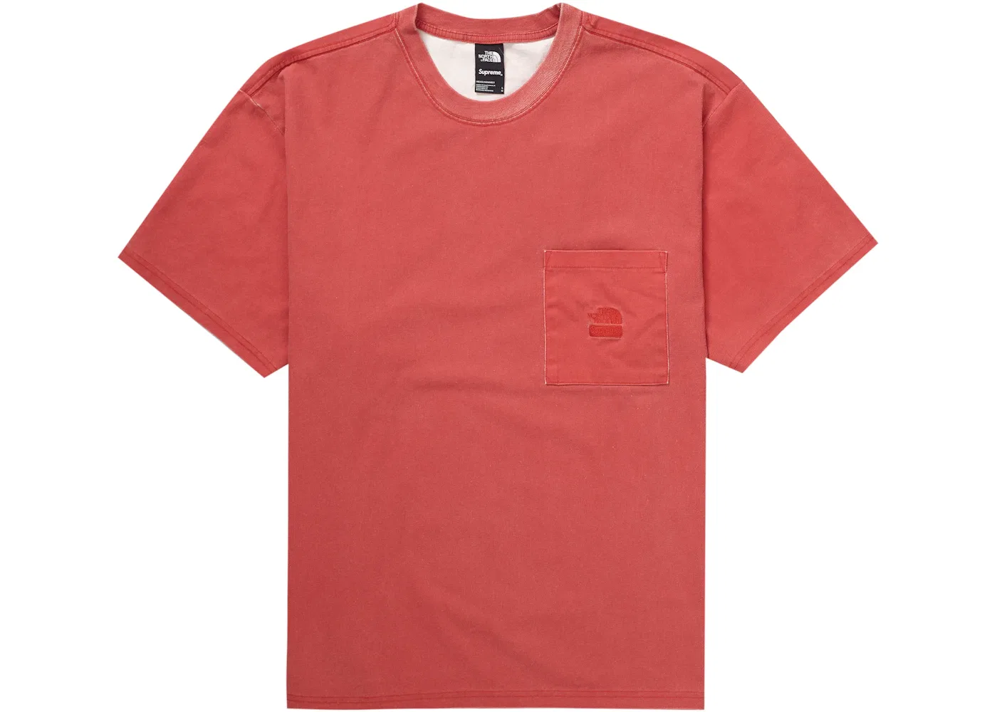 Мужская футболка с принтом Supreme The North Face Pigment Printed Pocket Tee, Red