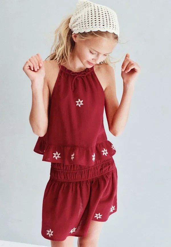 Детская юбка Mango Kids, бордовый