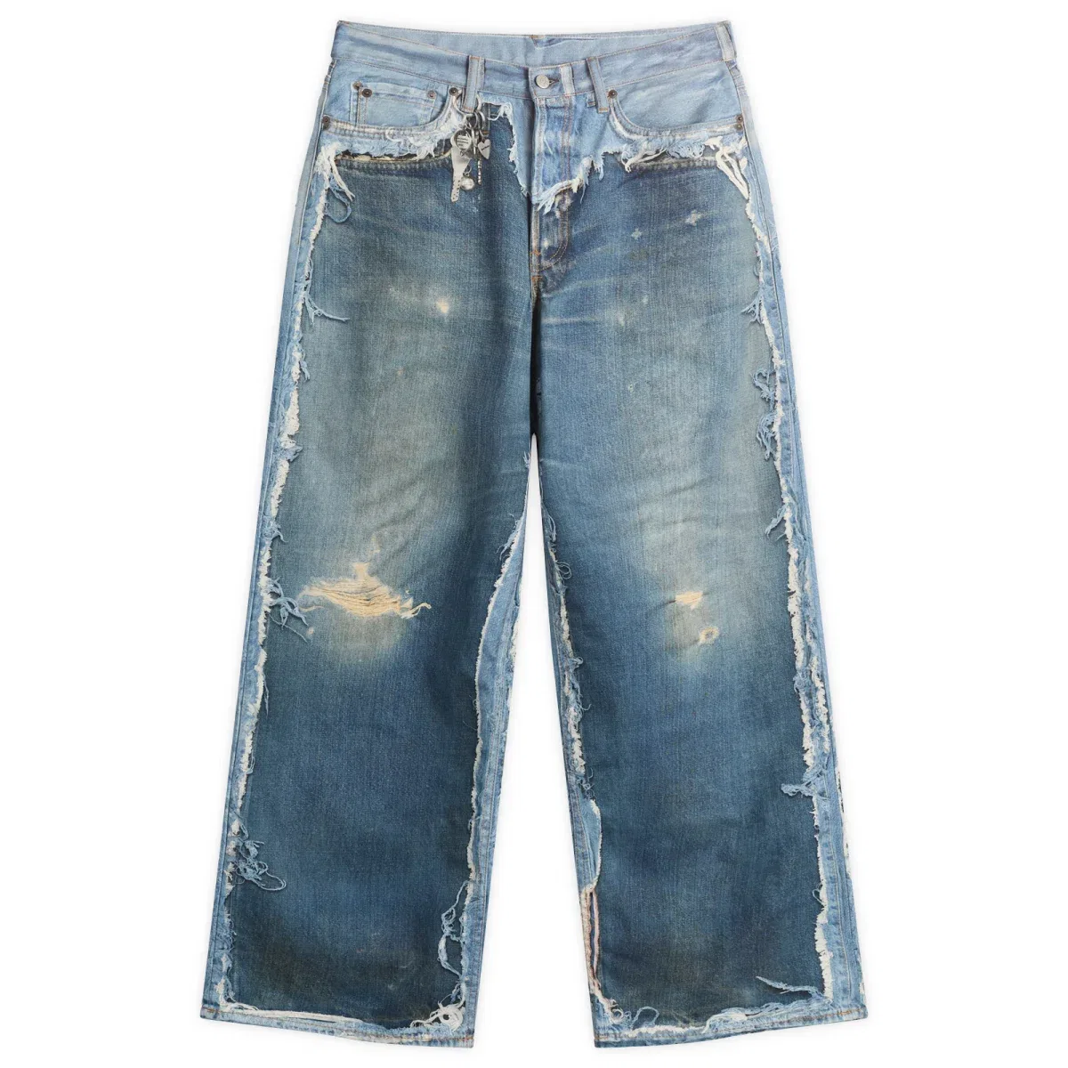 Джинсы свободного кроя с принтом 1981 Trompe L'oeil Acne Studios, Mid Blue