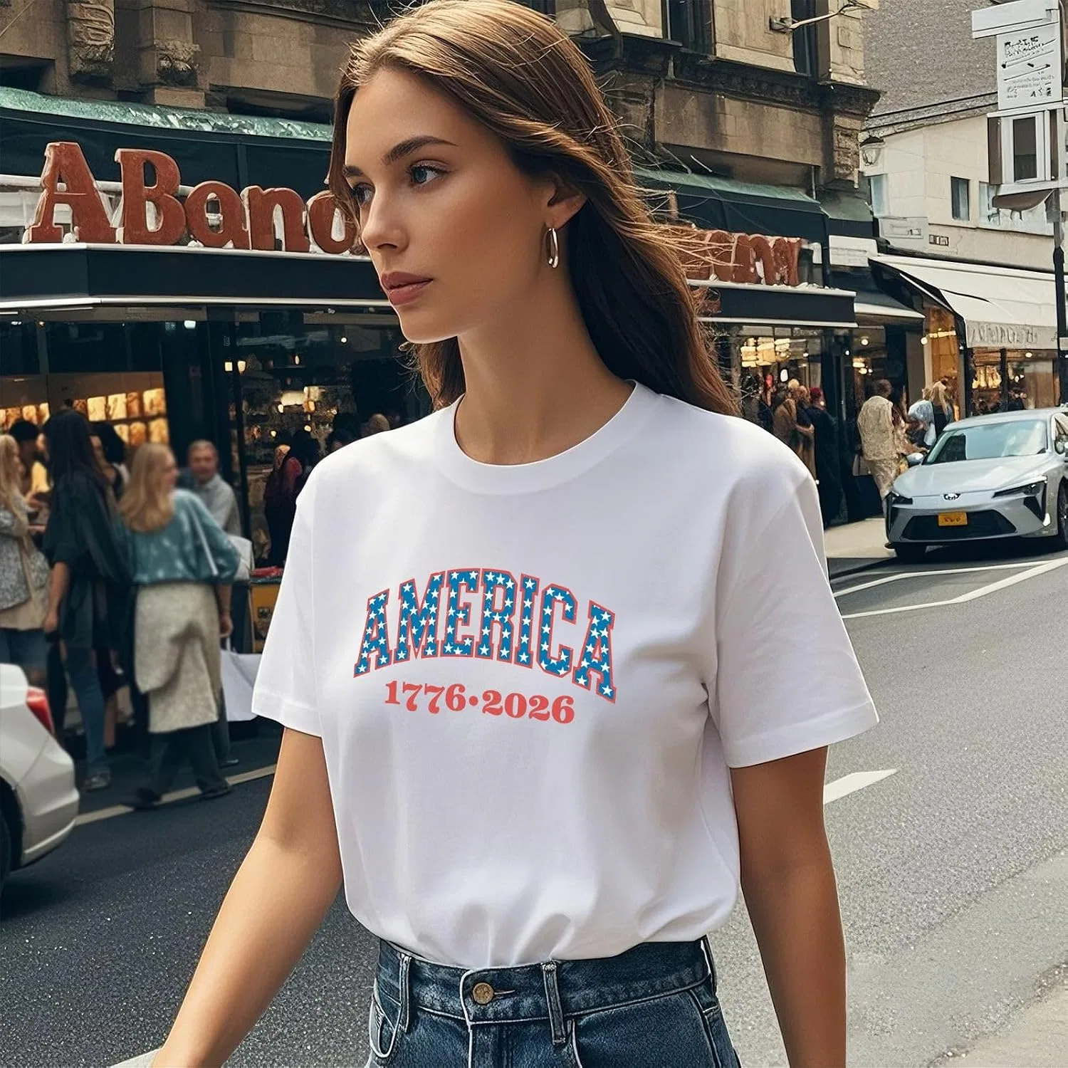 Мужская футболка с принтом 250th Years Anniversary of Freedoms US 1776-2026 Shirt-003, White — фото 3