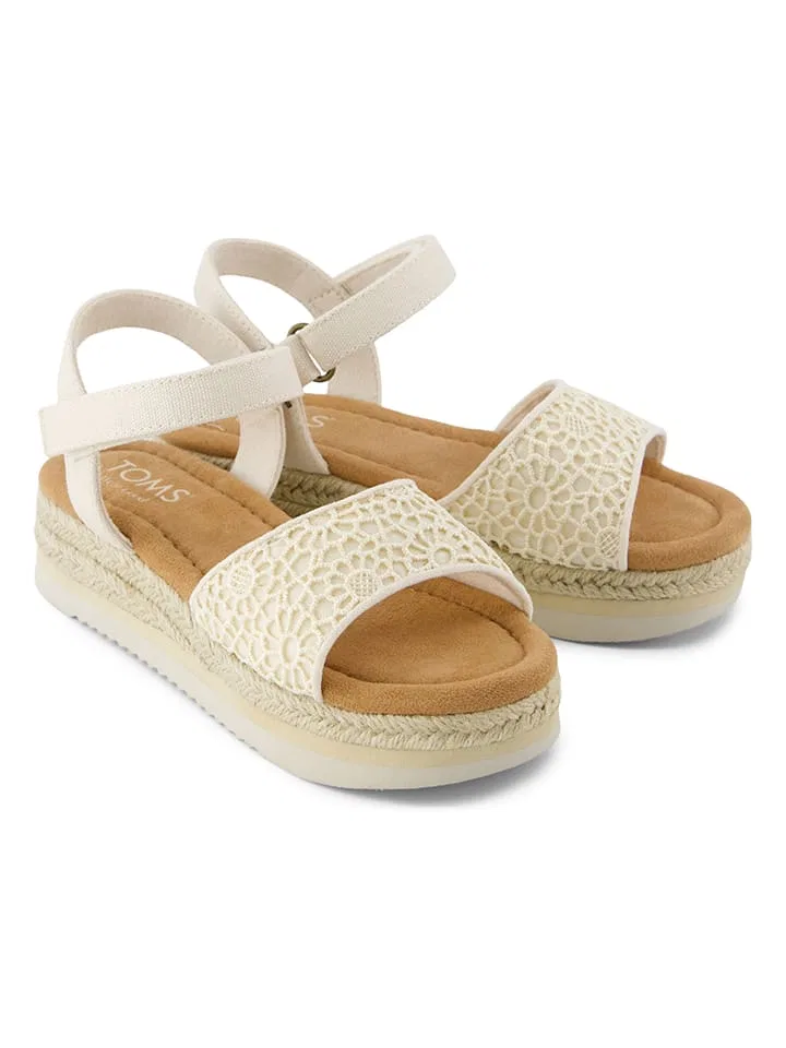 Сандалии на танкетке белый Toms, белый