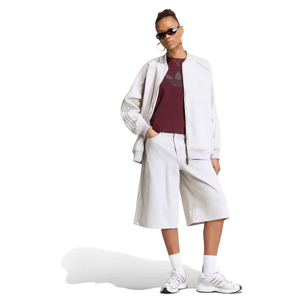 Женская джинсовая куртка оверсайз SST Oversized Track Adidas Originals, White — фото 4