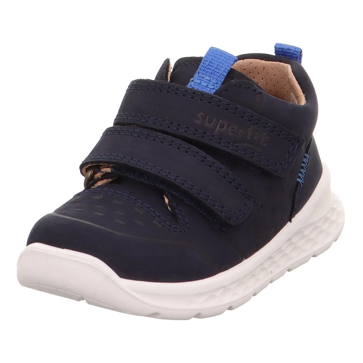 Детские кожаные кроссовки с липучками Superfit, Dark Blue