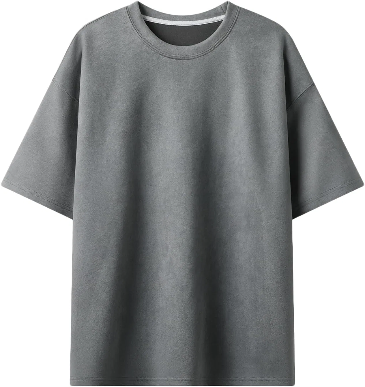 Мужская свободная футболка оверсайз с воротником-стойкой, A01 Dark Gray