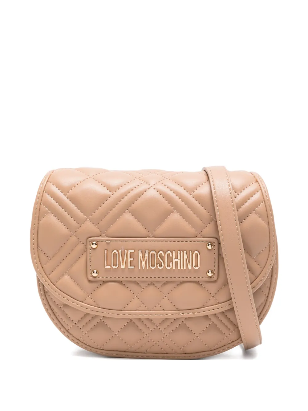 

Стеганая сумка на плечо с логотипом Love Moschino, нейтральный