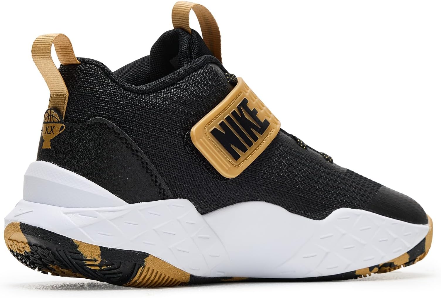 Кроссовки Nike Kids Team Hustle D 12, цвет Black/Black/Metallic Gold/White — фото 3