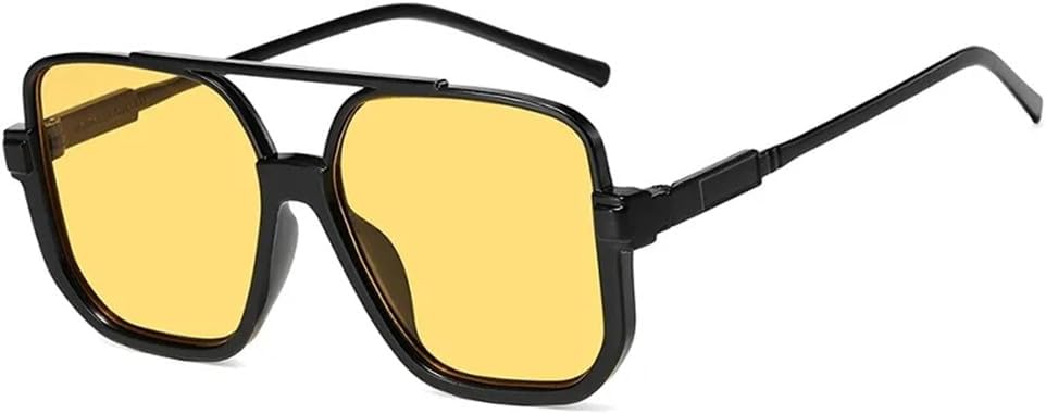 

Солнцезащитные очки с двойной перемычкой, защитой от УФ-излучения UV400, прозрачными градиентными линзами, для женщин и мужчин, для активного отдыха, спорта и путешествий UYPTK, Black Yellow