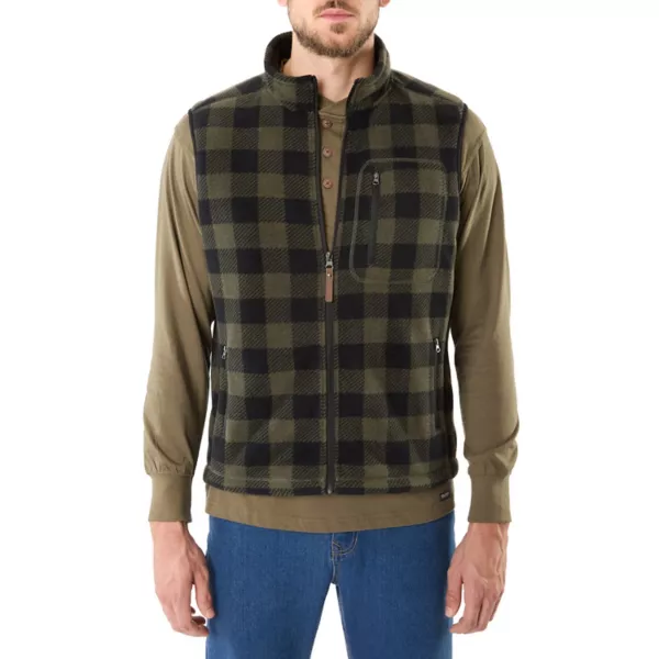 

Мужской жилет из флиса в клетку с подкладкой из шерпы Smith'S Workwear, цвет olive black 203f