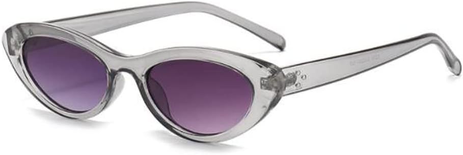 

Солнцезащитные очки с металлическими шарнирами, маленькая оправа, овальная форма, женские, в стиле ретро, ​​для активного отдыха, с защитой от ультрафиолета Weloveushop, Gray,purple